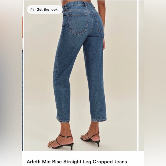NWT: Reformation Arleth Mid Rose Straight Leg Cropped Jeans - Picture 2 of 5